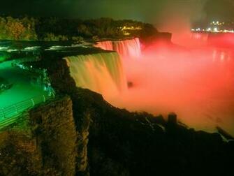 Background Nature Niagara Falls Illumination Night Desktop