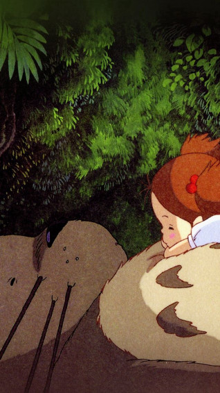 Neighbor Totoro Anime Art Cute Illustration iPhone 5s Wallpaper
