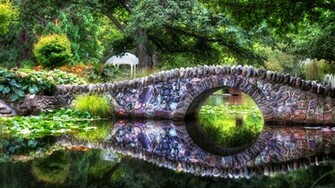 Stone Bridge Water Reflection HD Wallpaper