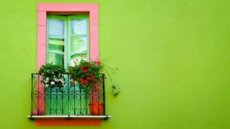 Green Wall Window Wallpaper HD