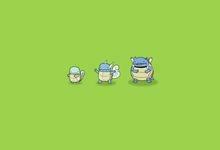 Pokemon Wartortle Squirtle Blastoise Black Background