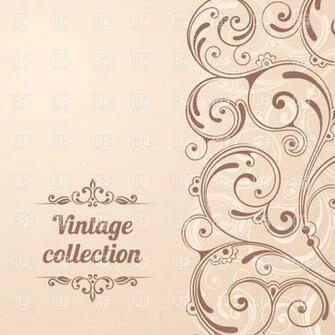 Beige Vintage Invitation Card With Curly Ornamental Border