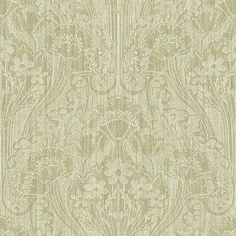 Cream Linen Damask Fairwinds Studios Wallpaper