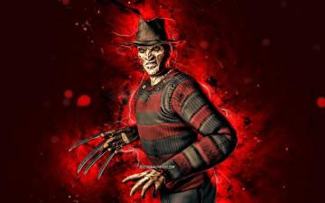 Wallpaper Freddy Krueger 4k Red Neon Lights Mortal