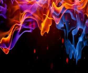 Amoled Wallpaper Red And Blue Fire Testowy