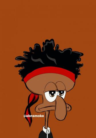 Squidward Cartoon Trap Wallpaper Black Art Painting