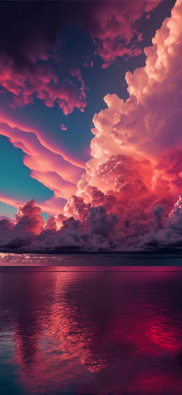 Sea Clouds Pink Aesthetic Wallpaper