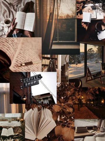 Brown Cozy Aesthetic Collage iPhone Wallpaper Lockscreen