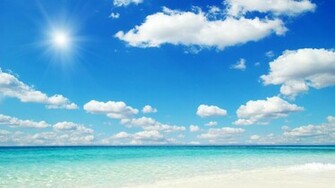 Beautiful Sky Blue In The Beach Wallpaper Back
