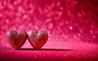Bokeh Pink Glitter Heart Holiday Valentine S Day 4k Ultra HD Wallpaper