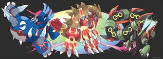 Pokemon Groudon Kyogre Rayquaza Wallpaper Mega And