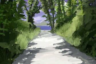 Forest Path Anime Background By Wbd