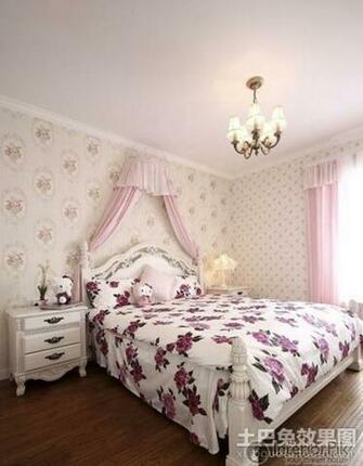 European Country Style Bedroom Wallpaper Decoration Effect Picture