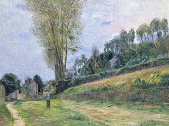 Wallpaper Paul Gauguin Street In Rouen Nature Pictorial Art Trees