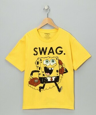 Spongebob Swag Pics Yellow Tee Kids
