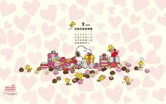 Snoopy February Wallpaper Calendar Peanut