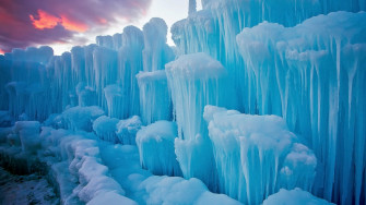 Nature Landscape Winter Snow Ice Iceberg Icicle Blue Clouds Wallpaper