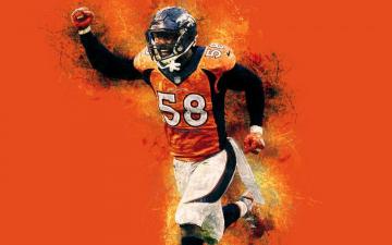 Wallpaper Von Miller 4k American Football Art Denver