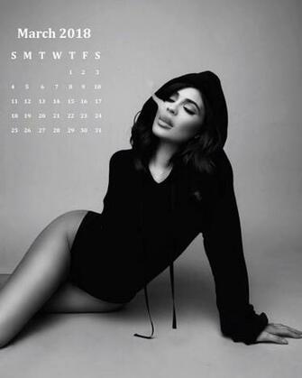 Kylie Jenner March Calendar Wallpaper For iPhone