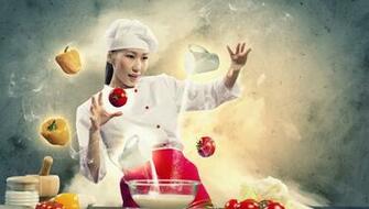 Pepper Vegetables Cook Cooking Creative Girl Wallpaper And