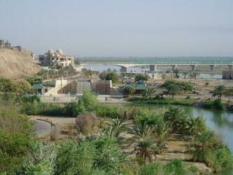 Man Made Waterfall On The Tigris River Tikrit Iraq