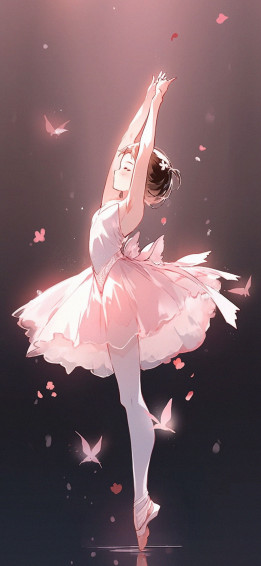 Cute Ballerina Girl Anime Wallpaper 4k