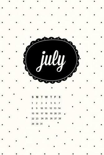 July iPhone Calendar HD Wallpaper