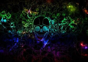 Cool Custom Background Neon Skulls