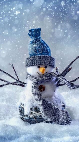 Snowman Cute Winter iPhonex Wallpaper iPhone