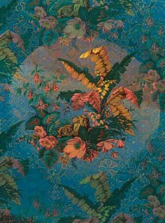 Non Woven Photomural Orient Bleu From Komar