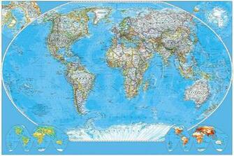 Self Adhesive World Map Decorating Photo Wall Mural Wallpaper Peel And