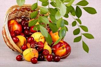 Nectarines Basket Cherry Stock Photos Image HD Wallpaper