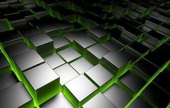 Wallpaper 3d Cubes Metal Chrome Brick Square