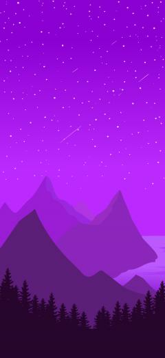 Minimalist Purple Landscape iPhone Wallpaper