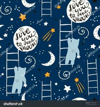 Seamless Childish Pattern With Bears Stars And Moon Creative