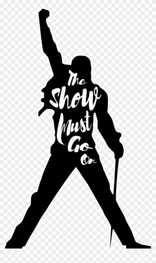 Freddie Mercury Stencil With The Title Of A Song From Queen