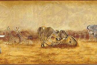 Discontinued Wallpaper Borders African Safari Scroll Border