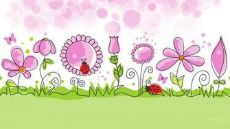 Flower Garden Spring Vector Wallpaper