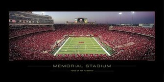 Nebraska Cornhuskers Memorial Stadium With New Scoreboard Sunset