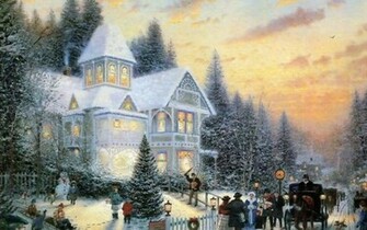 Thomas Kinkade Victorian Christmas Wallpaper Pictures