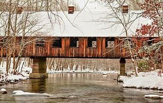 Smoky Mountain Covered Bridge In Winter Emerts Cove Is One Of