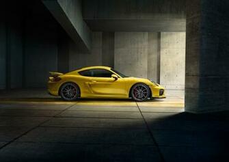 Porsche Cayman Gt4 Yellow Stock Photos Image HD
