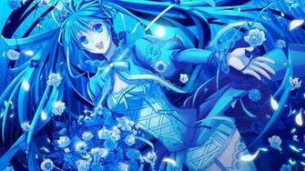 Wallpaper Miku Hatsune Blue Hairs And Dress X HDtv 1080p