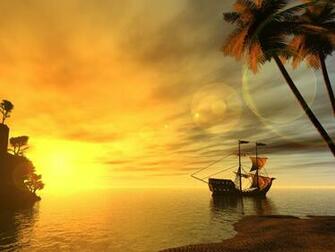 Wallpaper Sea 3d Landscape Background