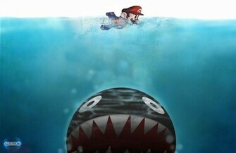 Video Games Mario Super Sharks Swimming Jaws Wallpaper