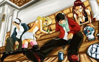 Fairy Tail Scarlet Erza Fullbuster Gray Dragneel Natsu Happy