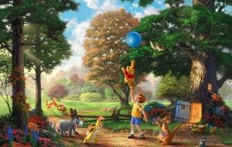 Wallpaper Thomas Kinkade Winnie The Pooh And All