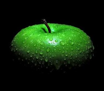 Green Apples Black Background Wallpaper