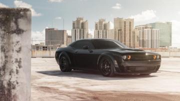 Muscle Car Black Dodge Challenger Srt Side Wallpaper