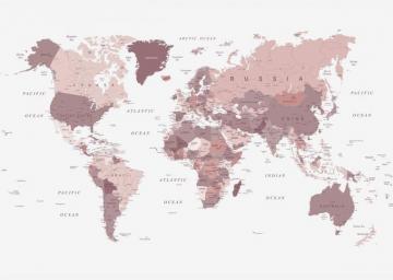 World Map In Pink Poster By Urban Epiphany Displate